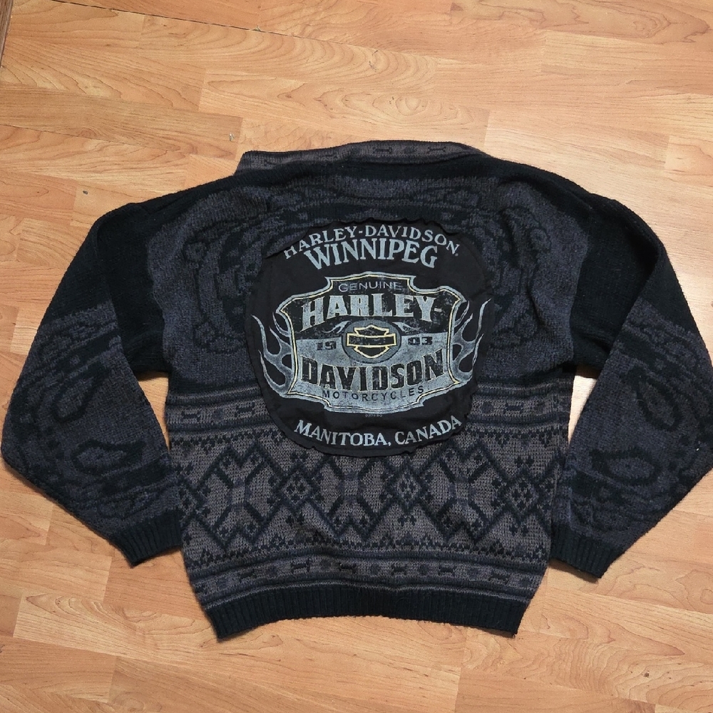 Harley-Davidson Upcycled Mens Cardigan